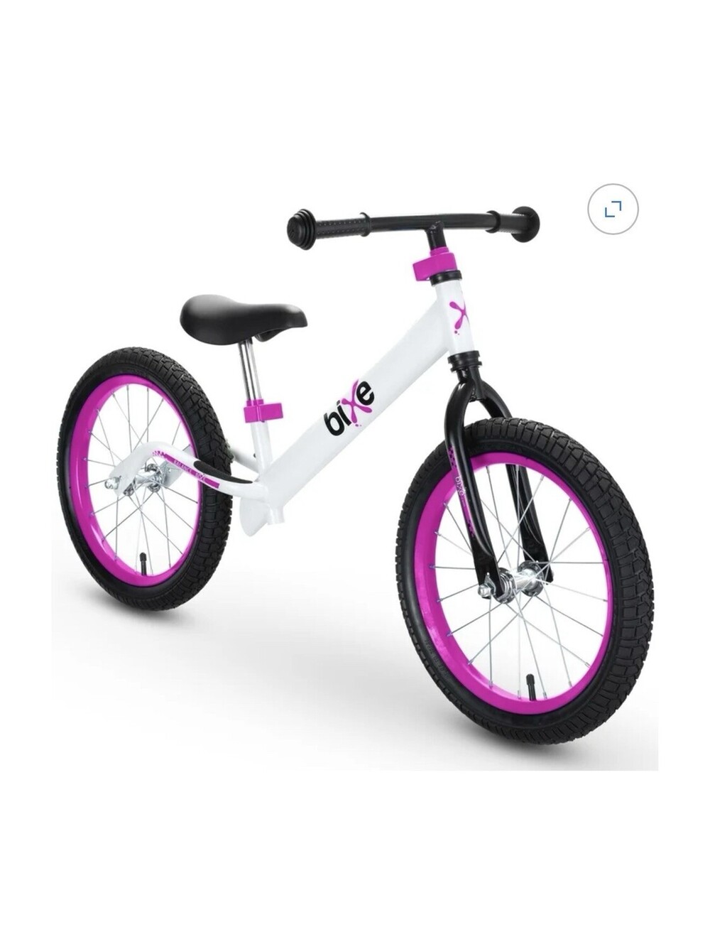 Bixe 16” Kids Balance Bike No Pedal Training Bicycle Ages 4-9 Adjustable Pink